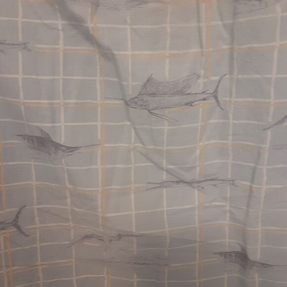 Columbia Shirt Mens XL River Lodge Button Up Blue All Over Fish Print Camp AOP - Picture 6 of 8